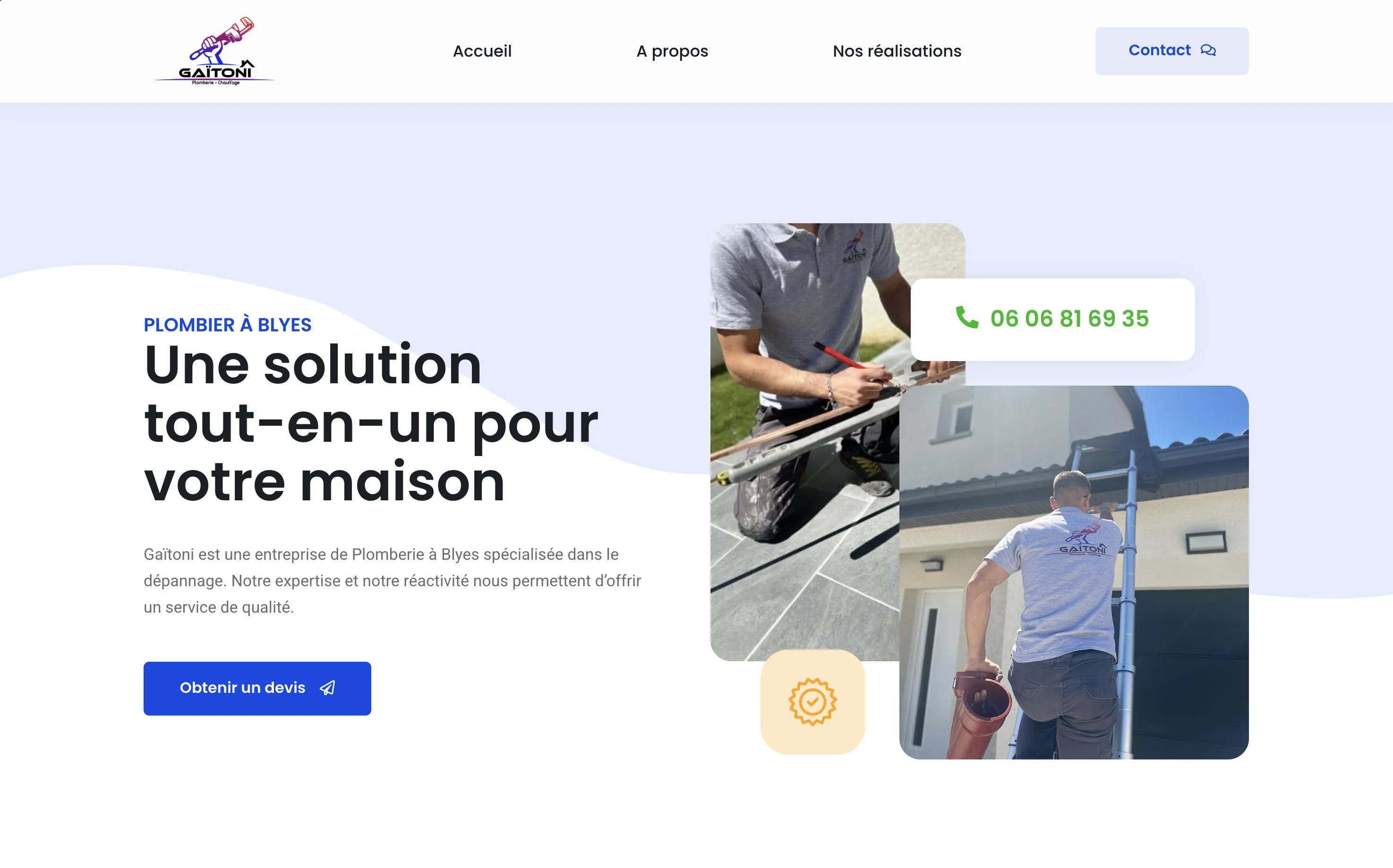 Création d'un site web wordpress pour une entreprise de plomberie